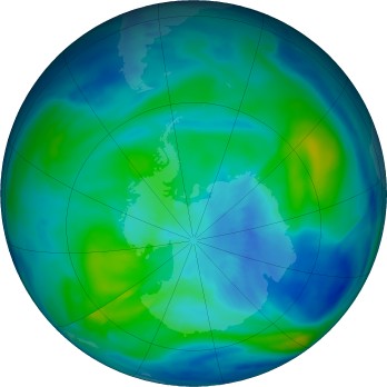 Antarctic ozone map for 2024-03-27